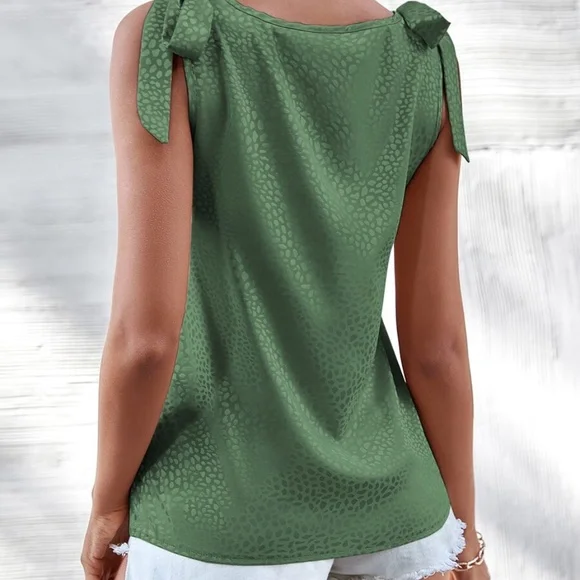 Leopard Print Satin tank Top Blouse - Picture 10 of 10